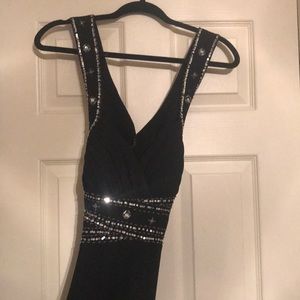 Black long sequined Prom Dress